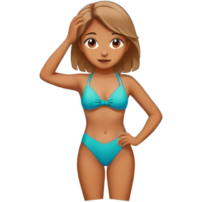 Girl on beach  emoji