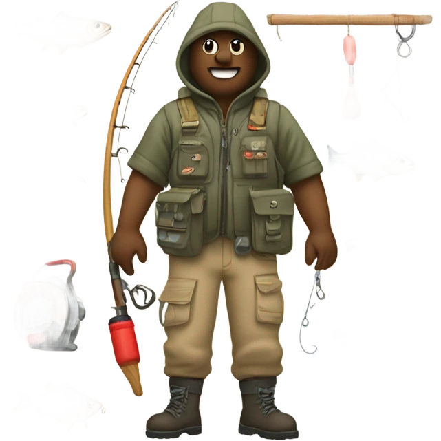 Doodle with fishing gear  emoji