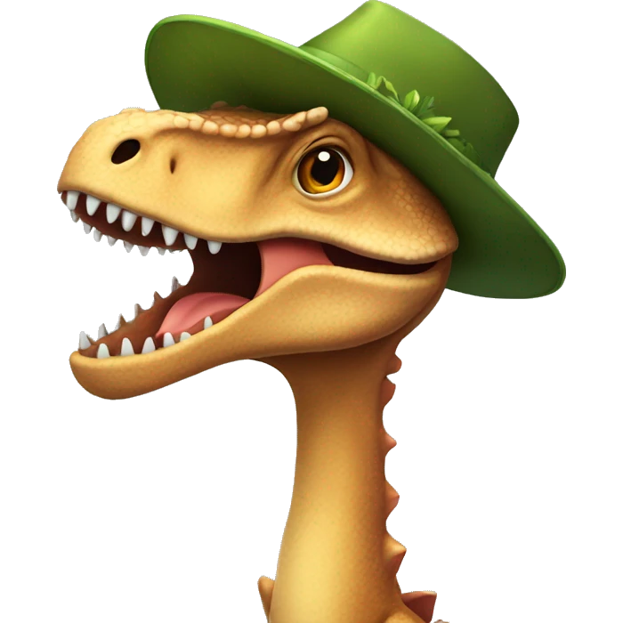 Dinosaur in a New Year's hat emoji