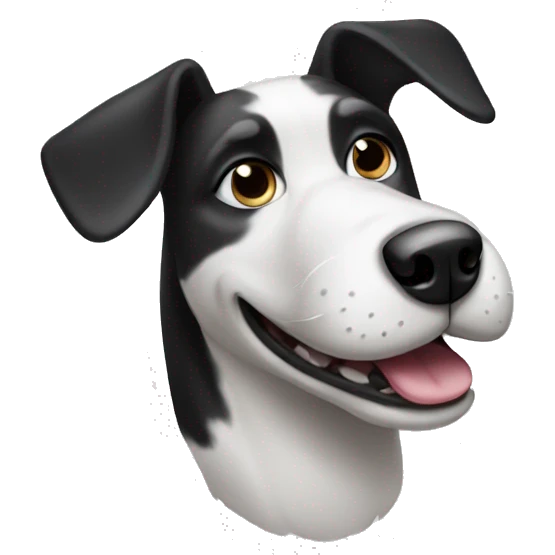 Black and white dog face emoji