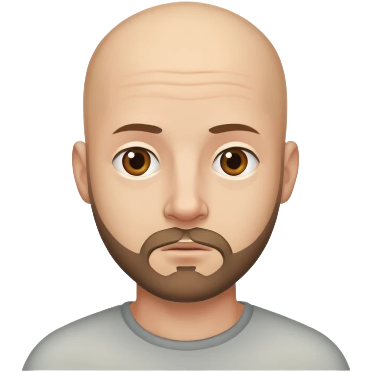 Hombre calvo con barba corta emoji