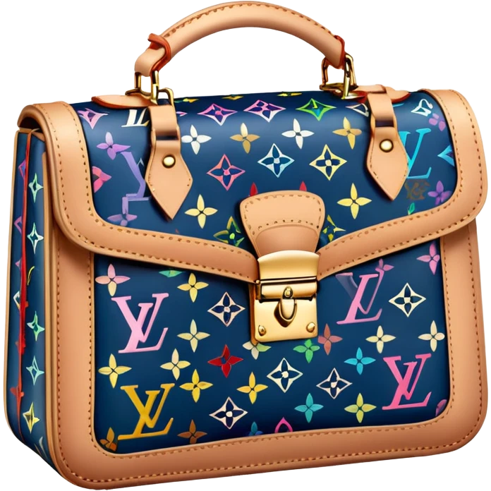 8k, 5000x5000 pixels, Isolated, rendering, detailed Louis Vuitton bag in futuristic magical fantasy style and hues emoji