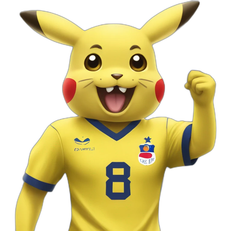 Pikachu football équipe de France emoji
