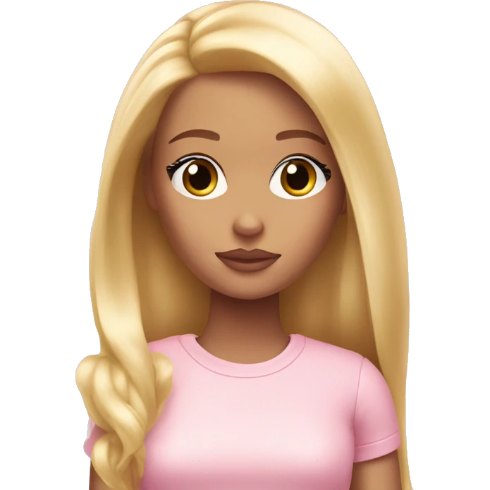 sad blonde girl depressed light light pink Barbie emoji
