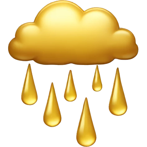 golden rain falling from golden cloud emoji