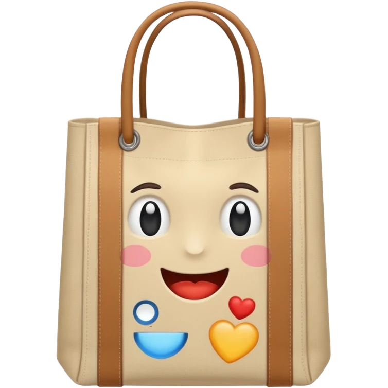 cartoon market bag, do not add stripes and make it empty. Do not add face emoji