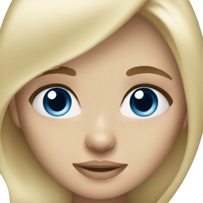 Straight Blonde hair girl with blue eyes emoji
