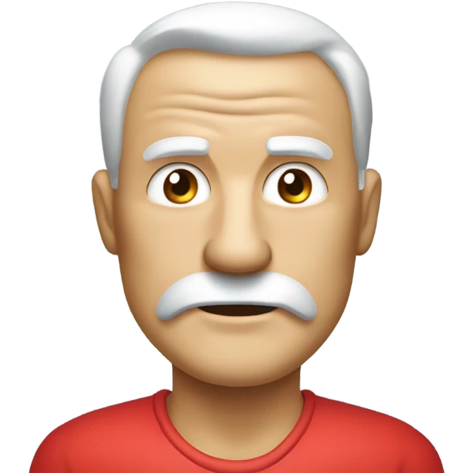 muscular old man in red shirt on chemo pump emoji
