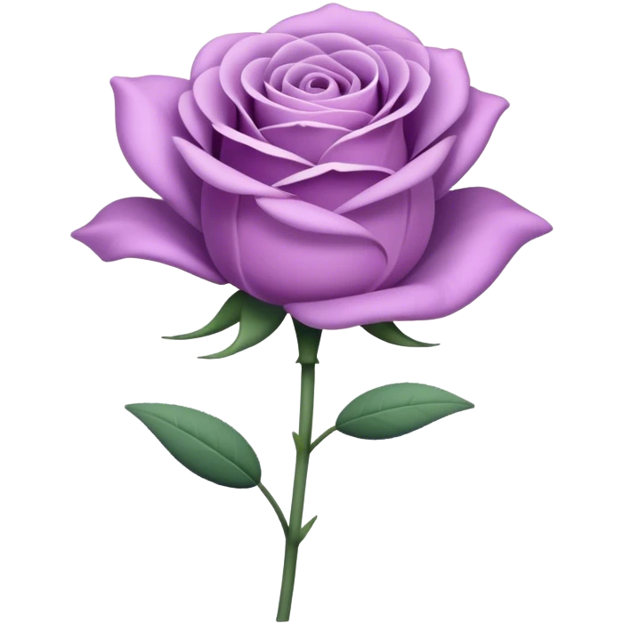single Lavender Tea Rose, straight stem emoji