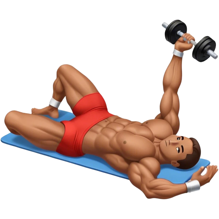 bodybuilder laying down abs exercise emoji