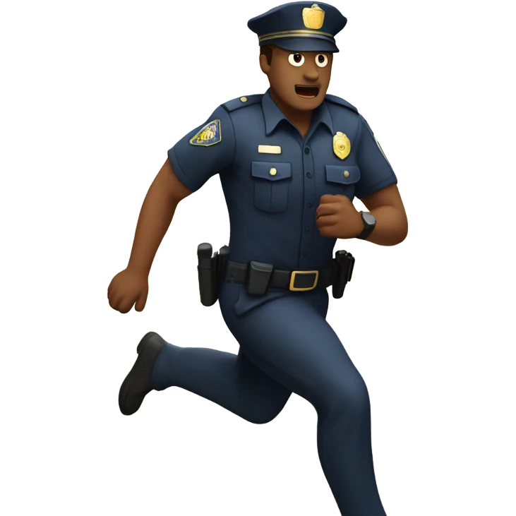 Police officer chasing a 
 man emoji