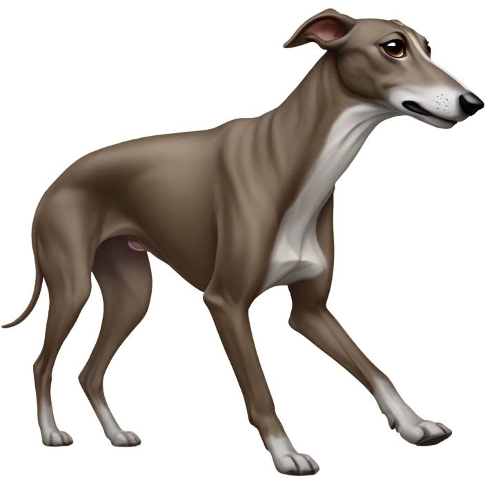 Greyhound stepping over a bison emoji
