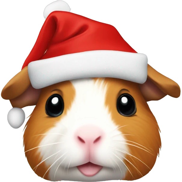 guinea pig wearing christmas hat  emoji
