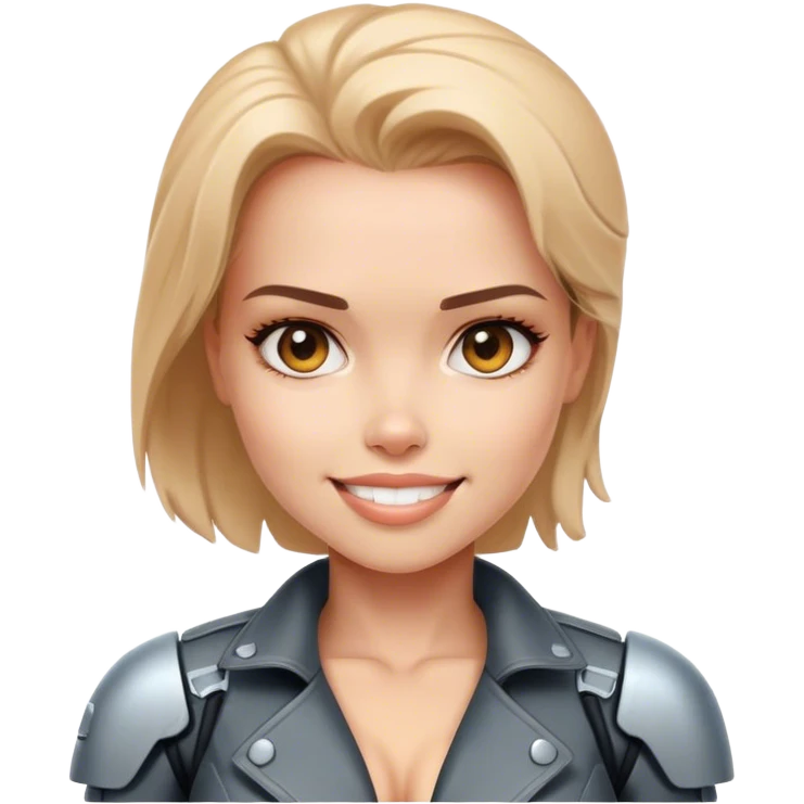 a cute female terminator smile  emoji