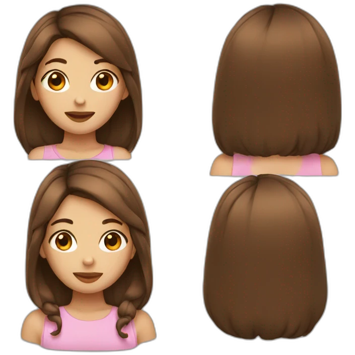 cute girl brown hair  emoji