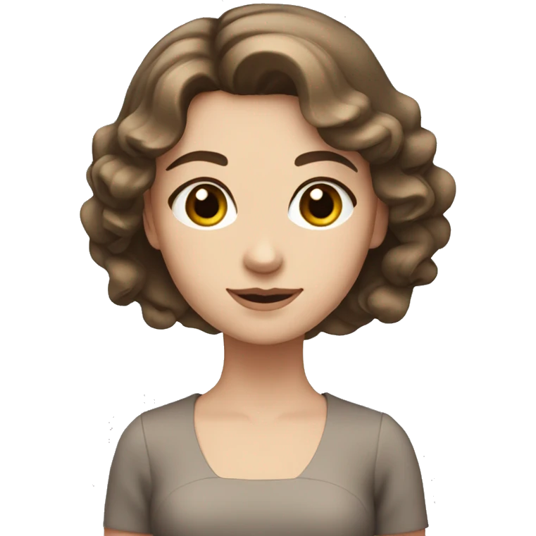 White girl with grey eyes and brown hair with flowing dress emoji