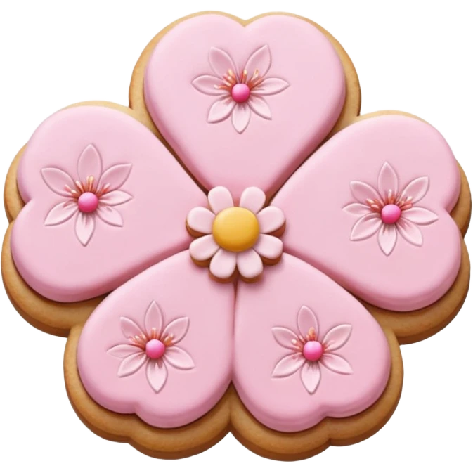 A Cherry blossom shaped cookie emoji