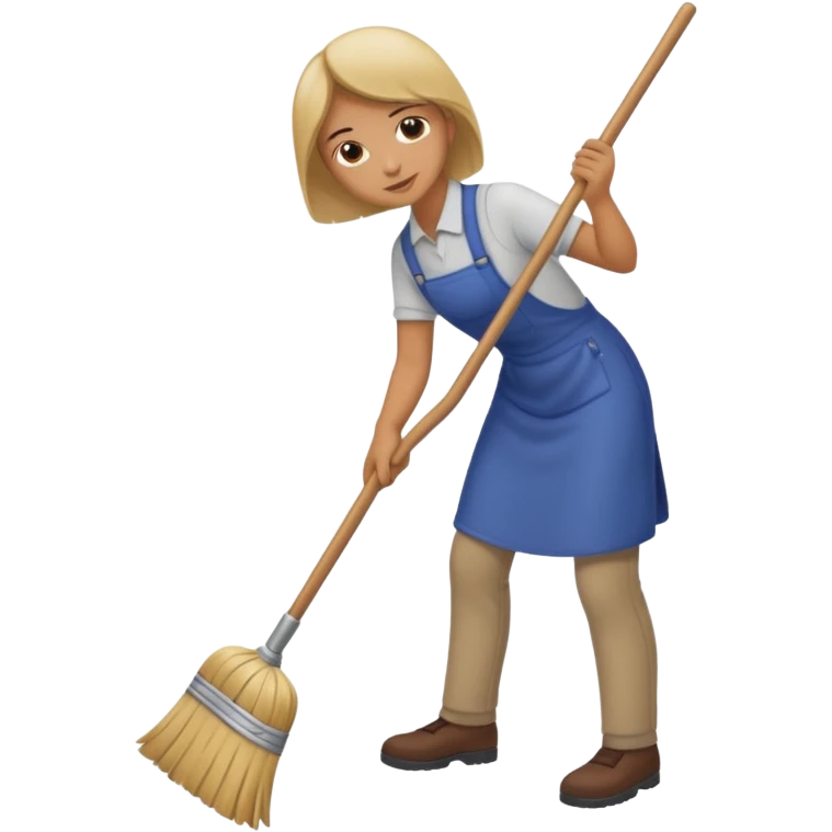 Person sweeping the floor with one broom emoji