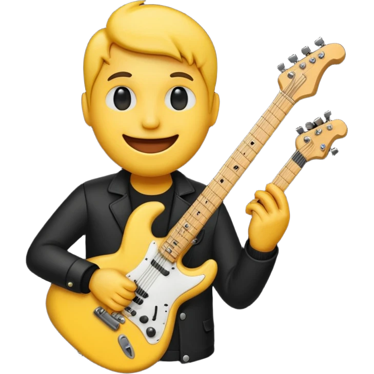 Bana elektronik gitar emojisi yap ama bir tane yüz emojisinin elinde olsun emoji