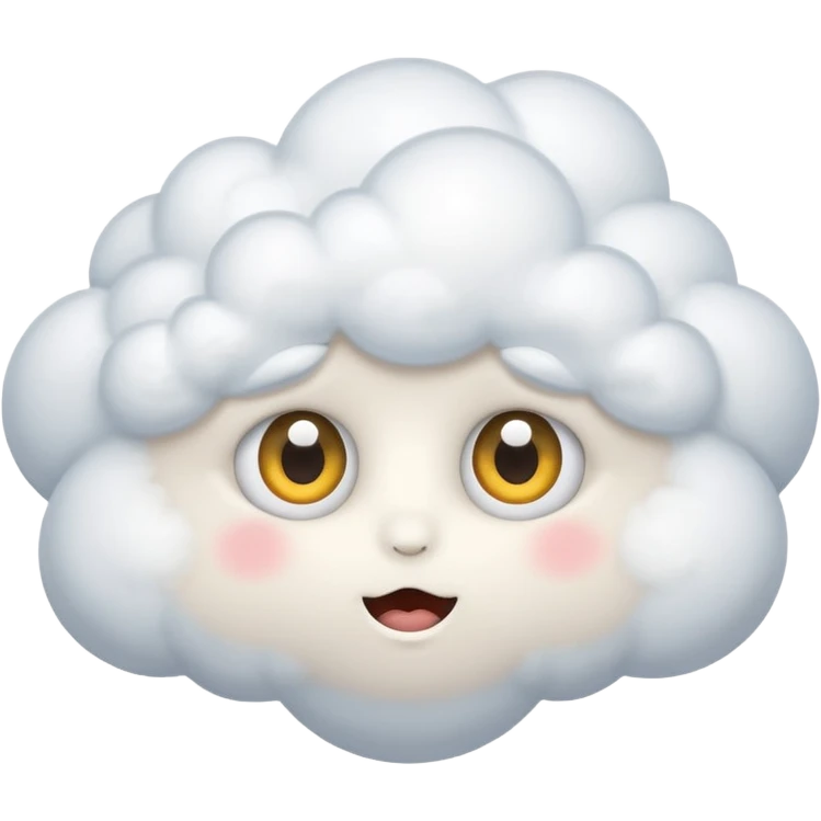 cute White Cloud, eyes,  emoji