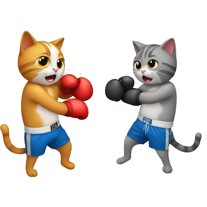 Cat boxing another cat emoji