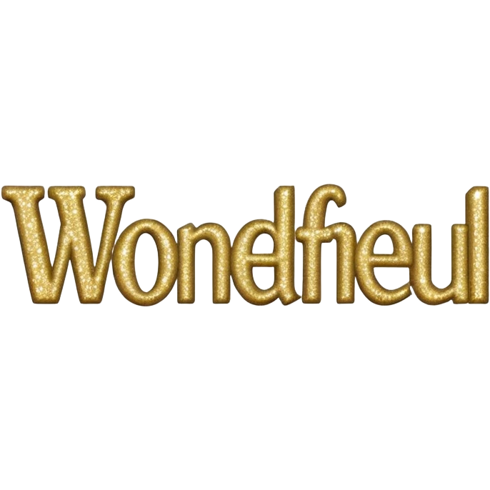 The word wonderful with glitter emoji