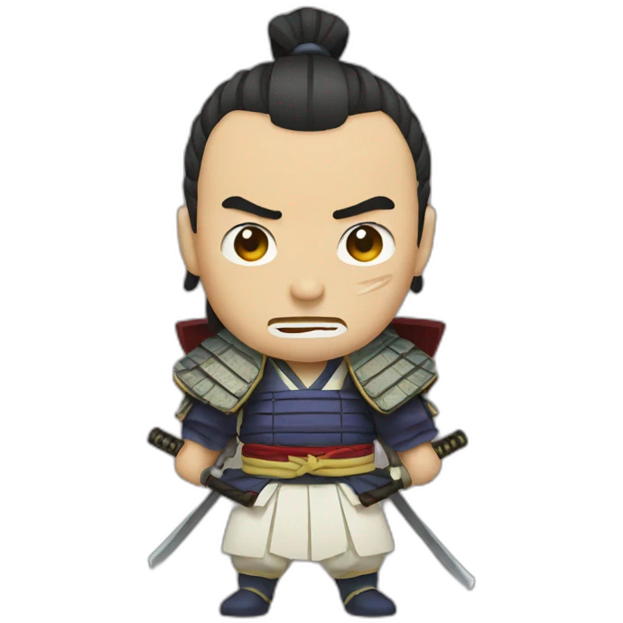Japanese samurai × crying face emoji