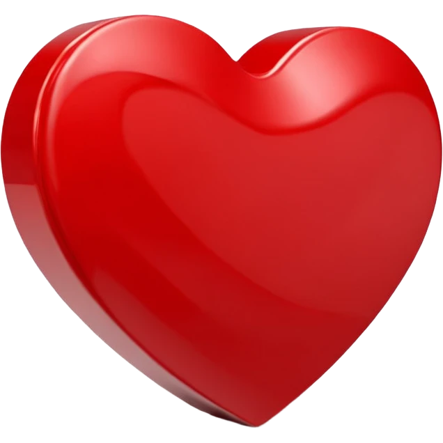 Un icono 3D de un corazón rojo brillante, estilo minimalista y moderno, textura suave y plástica (estilo claymorphism), iluminación de estudio con reflejos suaves, renderizado hiperrealista en alta resolución (8k), sobre un fondo de color sólido y contrastante emoji