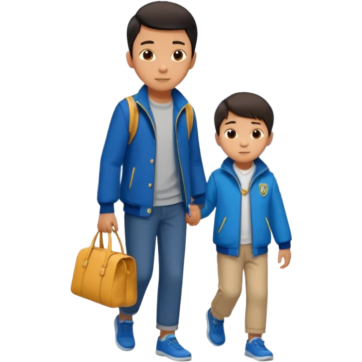 leaving his mother in Shanghai to live with his father in Hong Kong emoji