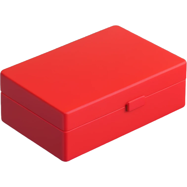 3D red rectangle box icon emoji