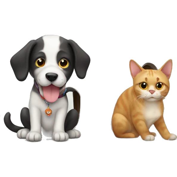 Dog and cat living in house emoji