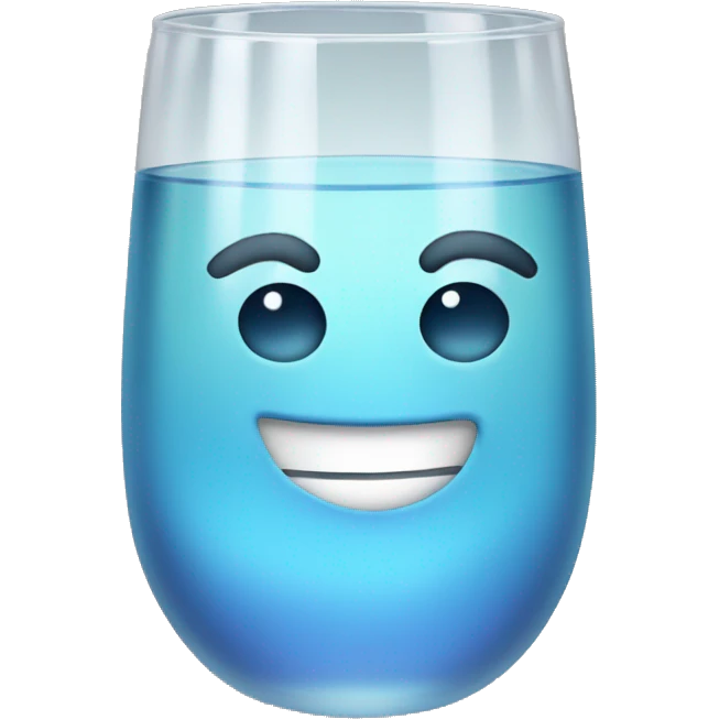 Glass with cool emoji