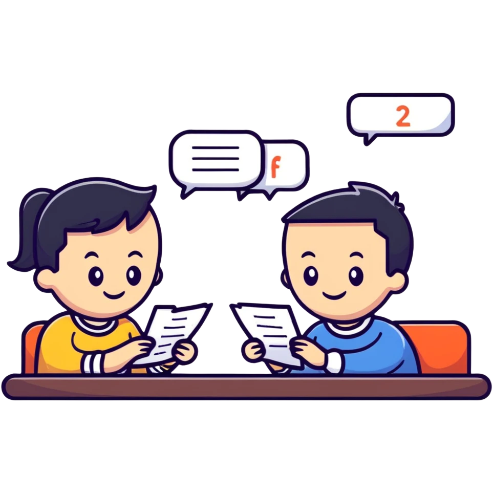 friends exchanging notes and letters emoji