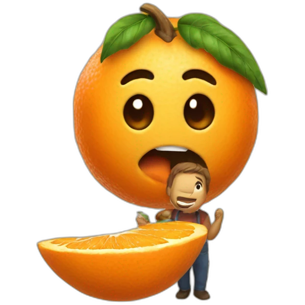 mico comiendo mandarina emoji