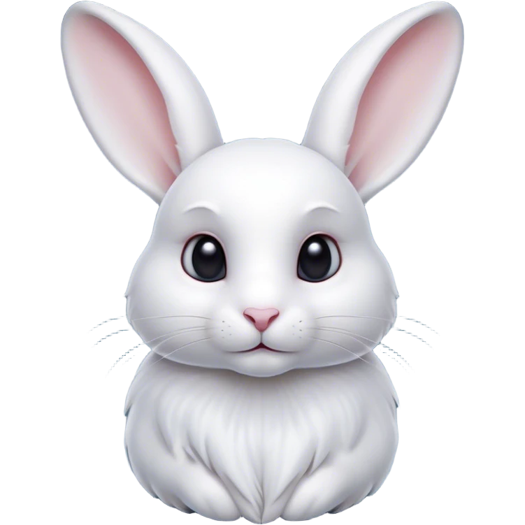 Cinematic Noble White Rabbit Portrait Emoji, Poised and regal, with a graceful, compact build and a pristine, silky white fur, long perky ears and gentle, soulful dark eyes, Simplified yet sharp and sophisticated features, highly detailed, glowing with a soft, dignified glow, high shine, intelligent and gentle, stylized with an air of refined elegance, focused and attentive, soft glowing outline, capturing the essence of a watchful and confident companion, so majestic it feels as though it could hop out of the screen with effortless authority! emoji