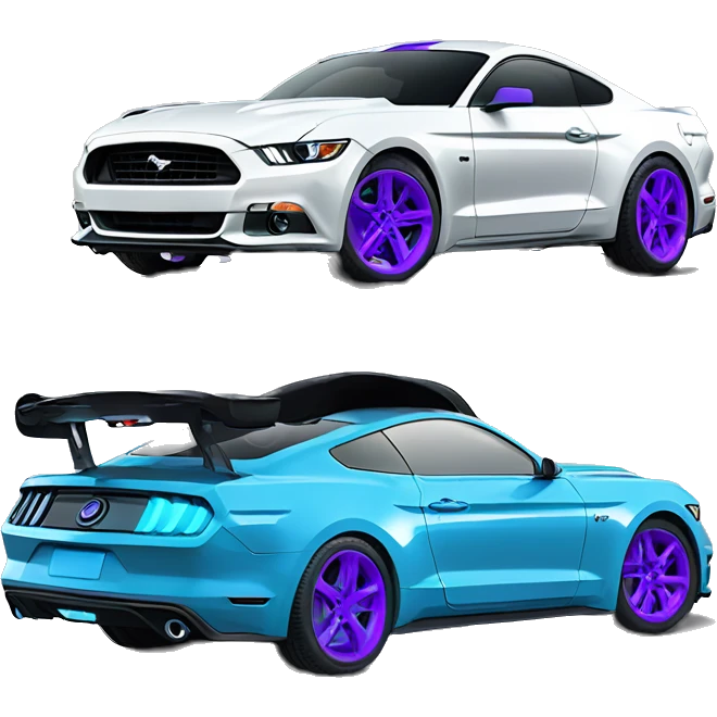 2017 ford mustang grabber blue with purple wheels emoji
