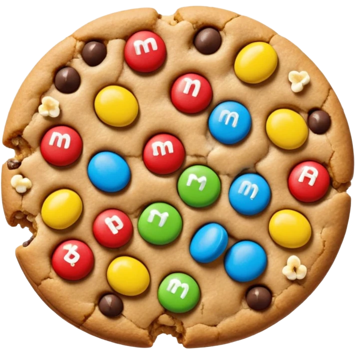 Peanut m&ms mixed with popcorn and chocolate chip cookies emoji