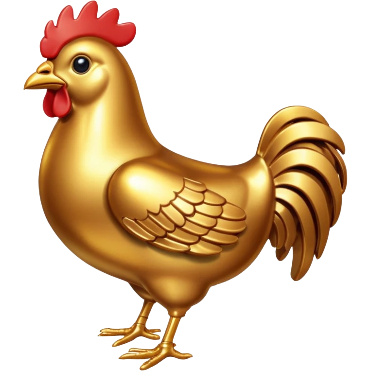 gold metal chicken emoji