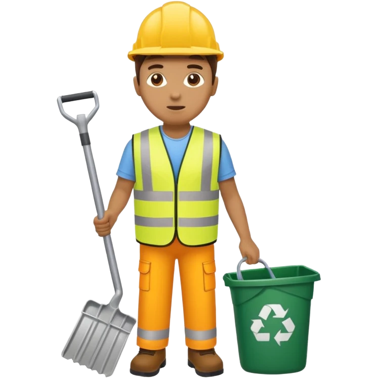 Waste Management, safety vest, trash picker emoji