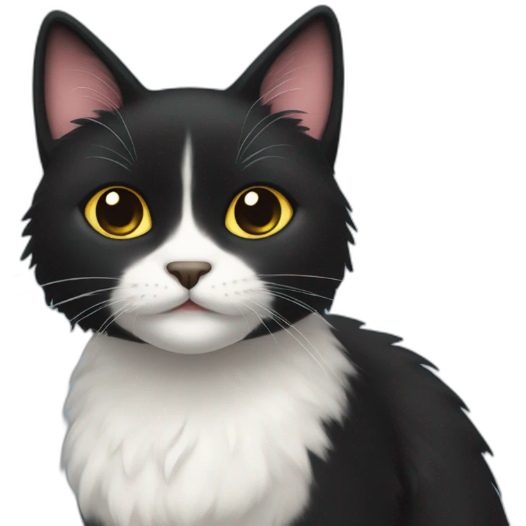 black cat female fluffier emoji