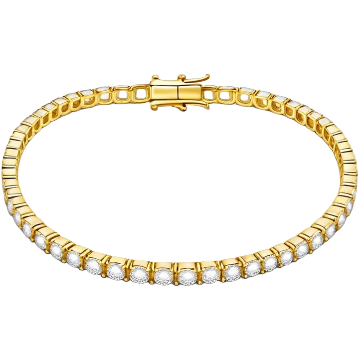Diamond tennis bracelet yellow gold emoji