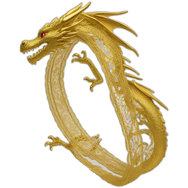 dragon cute lace gold emoji