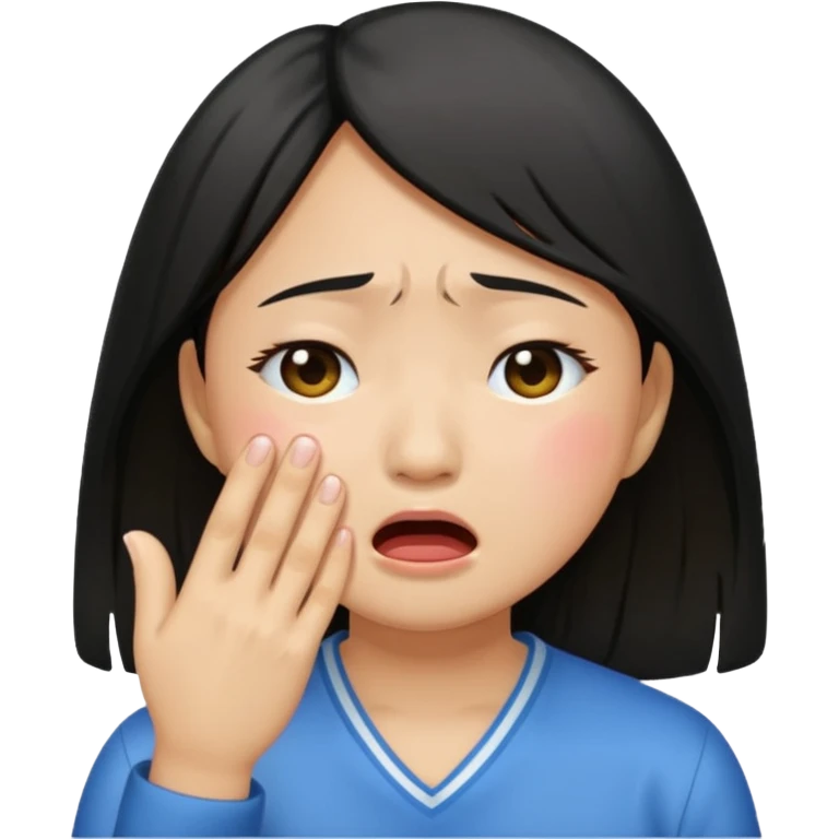 Asian girl crying emoji