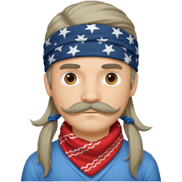mustached with bandanas long hair gry boy emoji