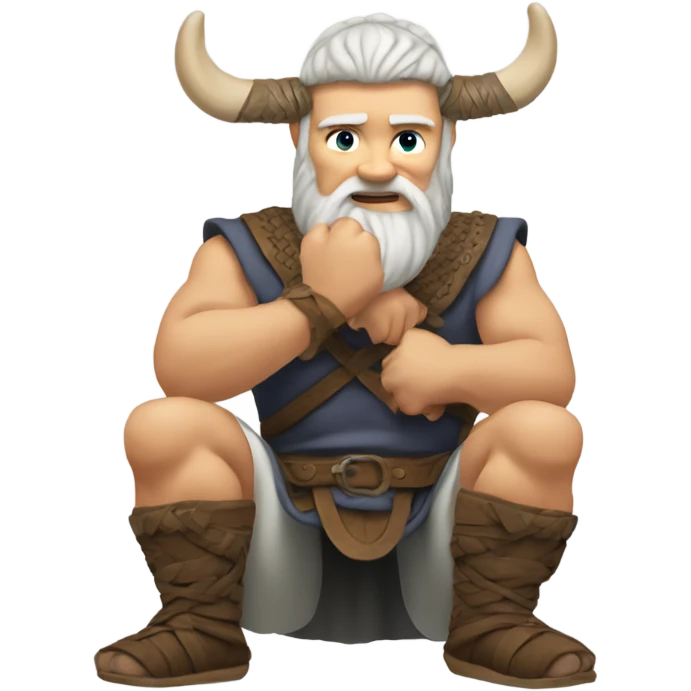 Norsk vikings touching his toes emoji