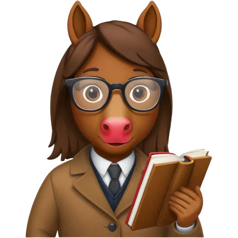 horse read book with glasses emoji