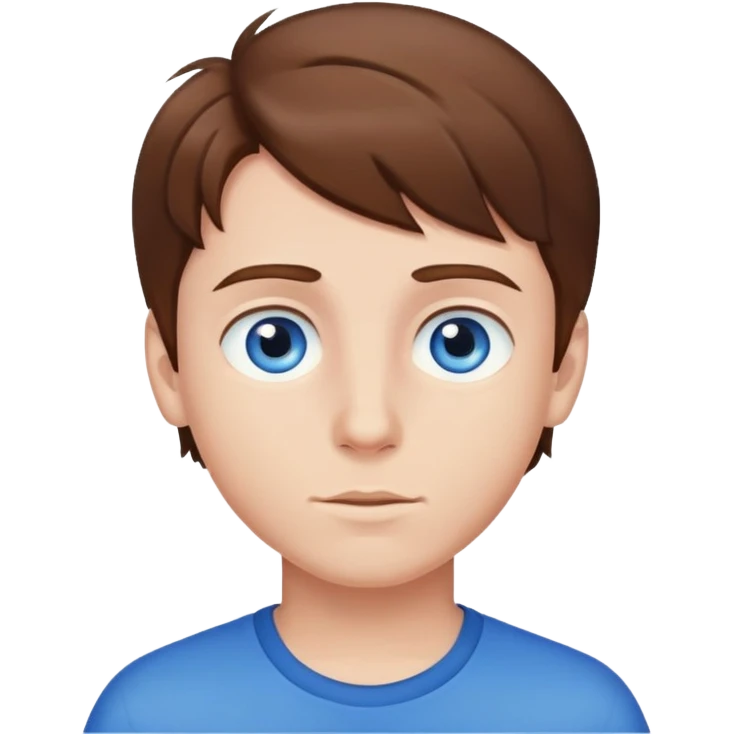 Boy brown hair blue eyes emoji