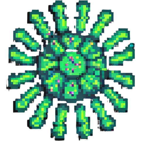 pixelated virus microbe emoji