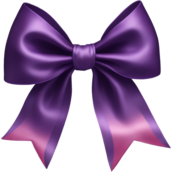 dark purple silk bow with pink delicate accents emoji