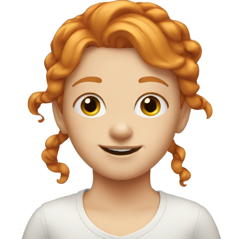Ginger girl slide from rainbow  emoji